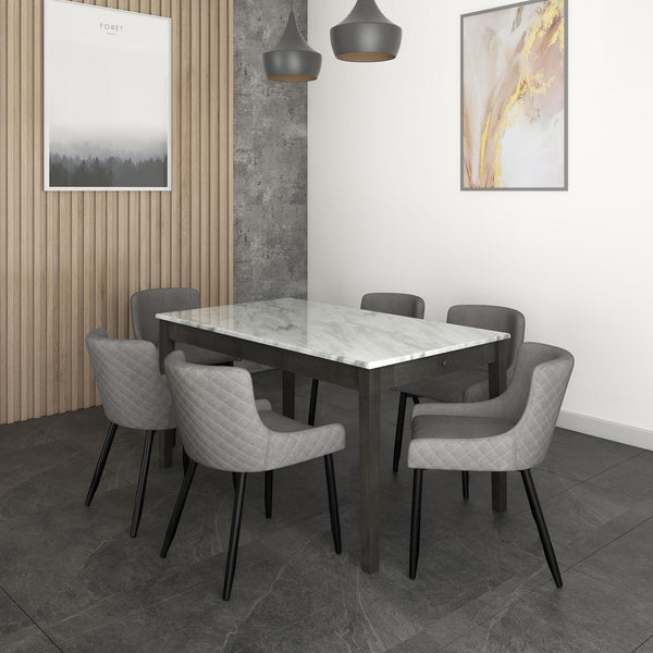 Worldwide Home Furnishings Pascal/Bianca 7 pc Dinette 207-548GY/086GY IMAGE 1