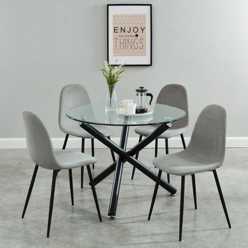Worldwide Home Furnishings Suzette/Olly 5 pc Dinette 207-476/606GY IMAGE 1