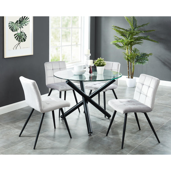 Worldwide Home Furnishings Suzette 5 pc Dinette 207-476GRY IMAGE 1