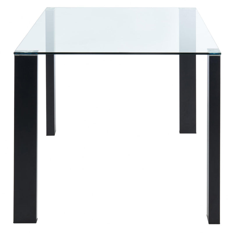 Worldwide Home Furnishings Vespa Dining Table with Glass Top 201-577BK IMAGE 3