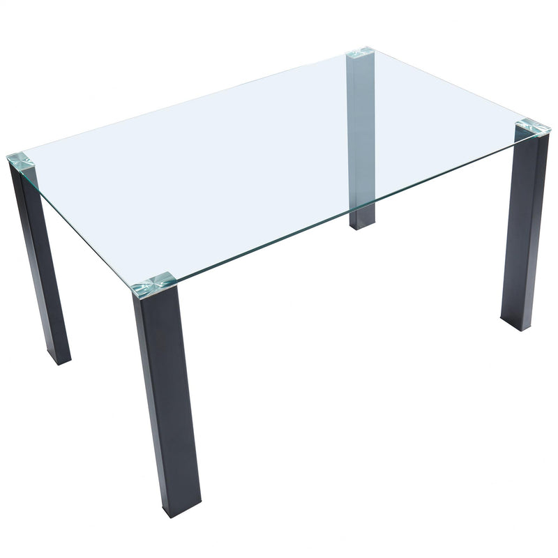 Worldwide Home Furnishings Vespa Dining Table with Glass Top 201-577BK IMAGE 4