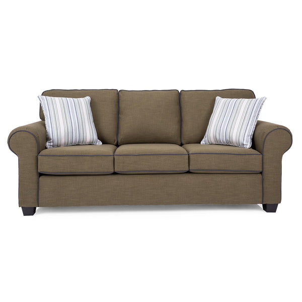 Decor-Rest Furniture Stationary Fabric Sofa 2179-S Sofa - Brown/Blue IMAGE 1