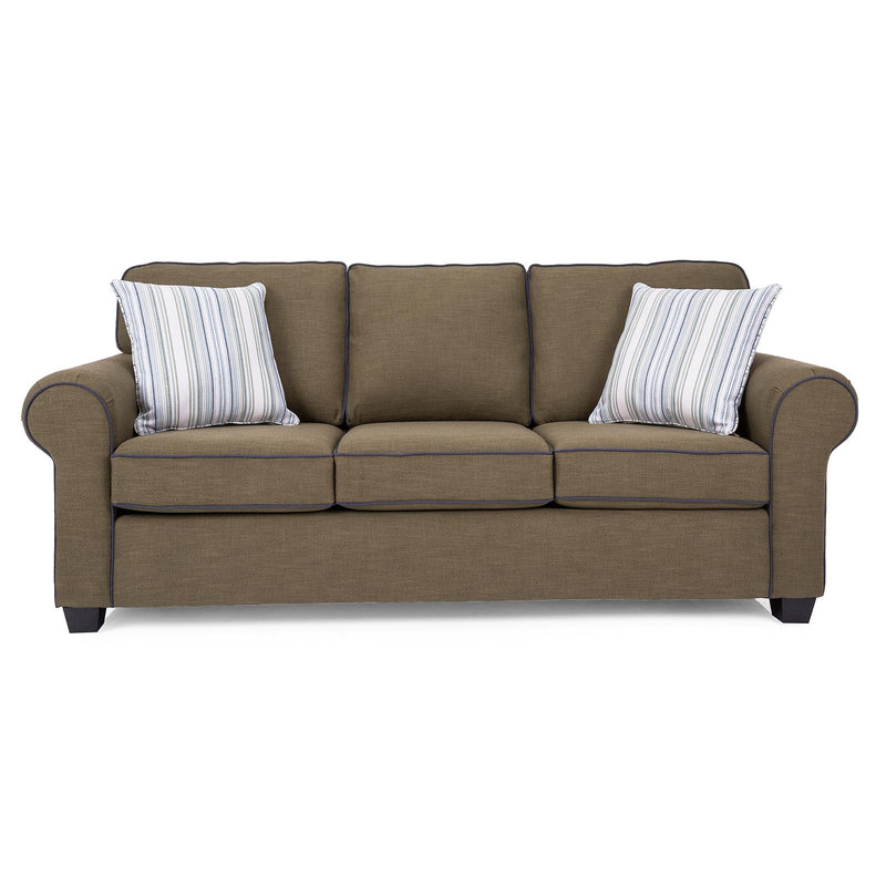 Decor-Rest Furniture Stationary Fabric Sofa 2179-S Sofa - Brown/Blue IMAGE 1