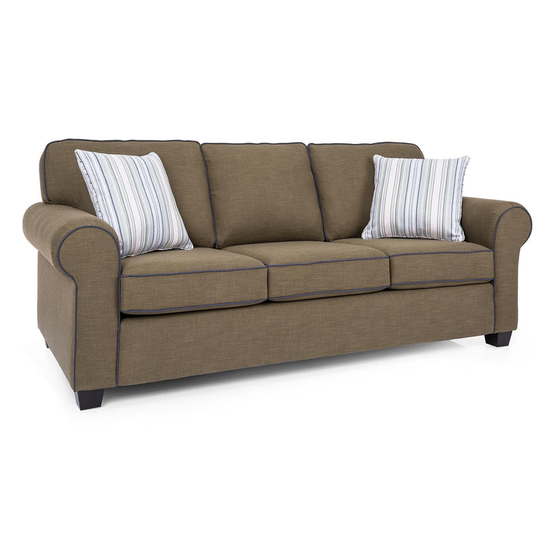 Decor-Rest Furniture Stationary Fabric Sofa 2179-S Sofa - Brown/Blue IMAGE 2