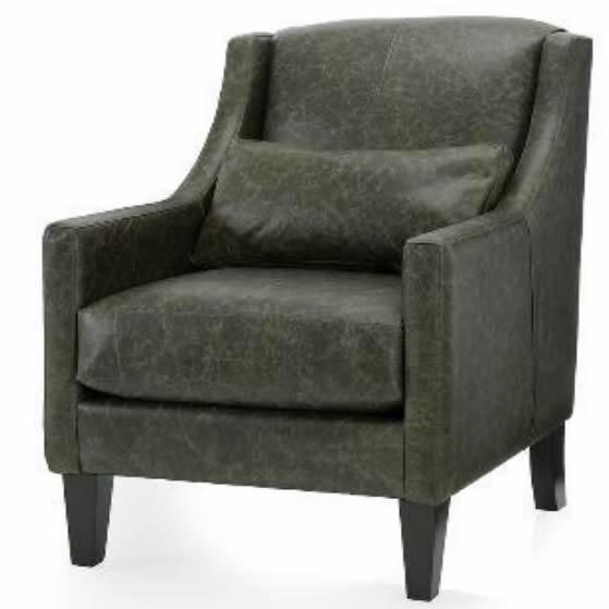 Decor-Rest Furniture Glenda Stationary Leather Chair Glenda 7306-C Chair - Dark Grey IMAGE 1