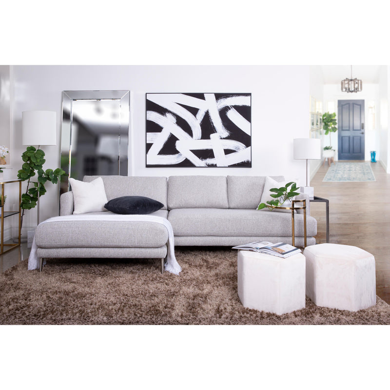 Decor-Rest Furniture Fargo Fabric 2 pc Sectional Fargo 2089 2 pc Sectional - Grey IMAGE 2