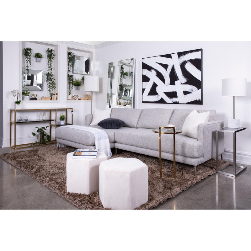 Decor-Rest Furniture Fargo Fabric 2 pc Sectional Fargo 2089 2 pc Sectional - Grey IMAGE 3