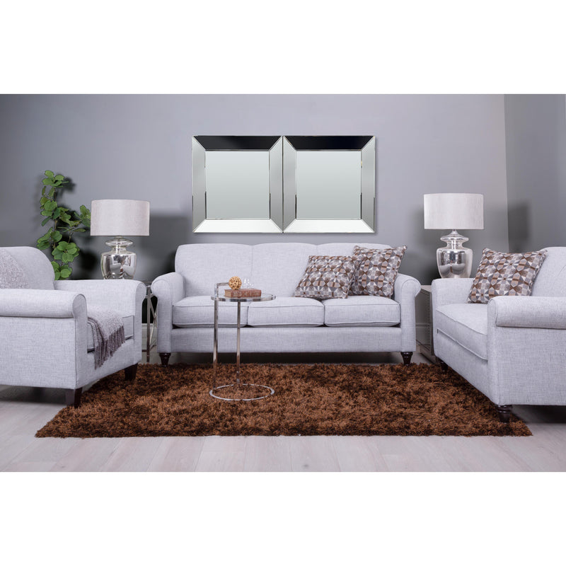 Decor-Rest Furniture Stationary Fabric Loveseat 2963-L Loveseat - Victoria Grey IMAGE 2