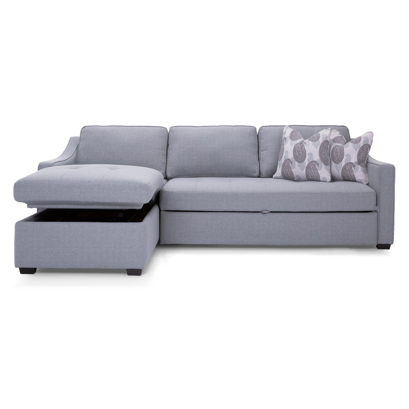 Decor-Rest Furniture Power Reclining Fabric 2 pc Sectional M2086 2 pc Sectional with Power Chaise/Double Bed Sleeper IMAGE 2