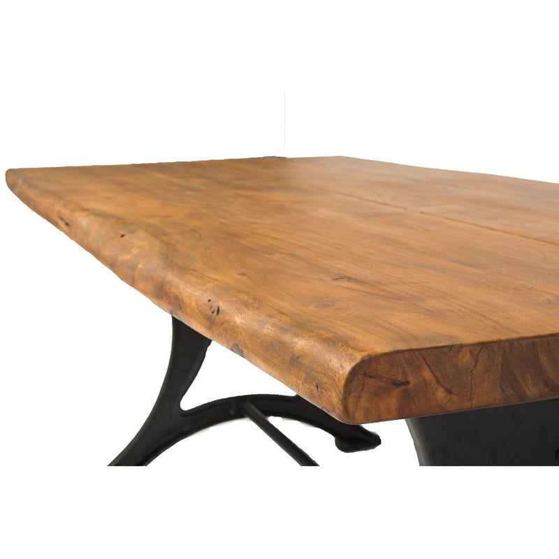 LH Imports Live Edge Dining Table with Trestle Base FYD02-MB IMAGE 2