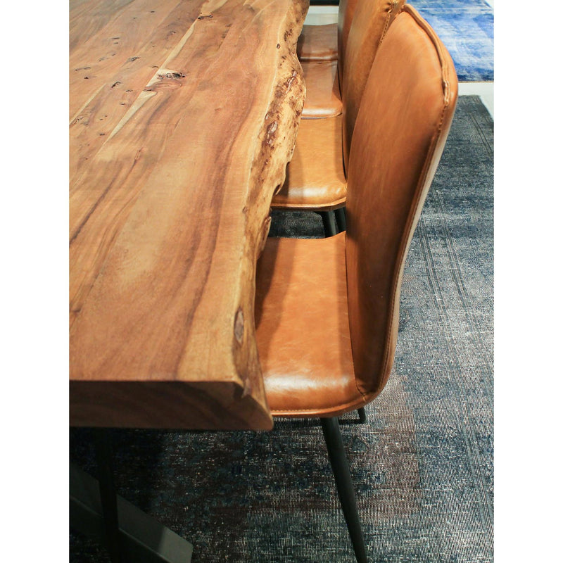 LH Imports Live Edge Dining Table with Trestle Base LOF011S IMAGE 2