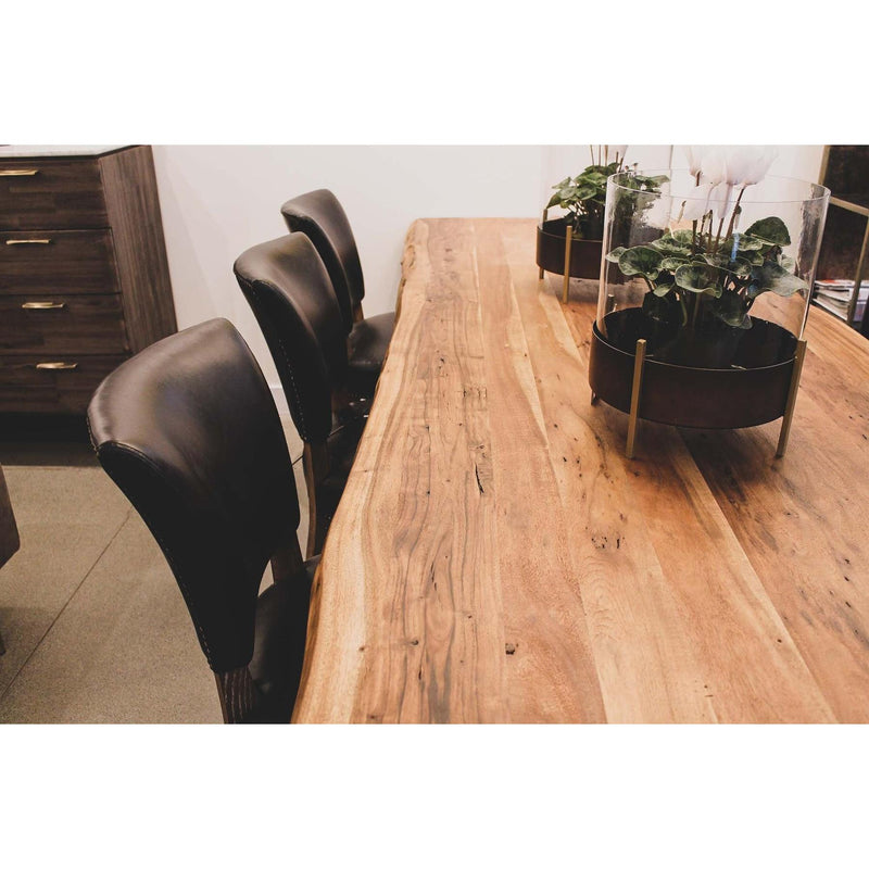 LH Imports Live Edge Dining Table with Trestle Base LOF011S IMAGE 3