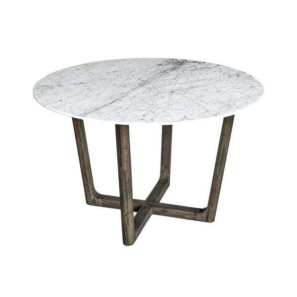 LH Imports Round Dining Table with Marble Top ARA013S IMAGE 1
