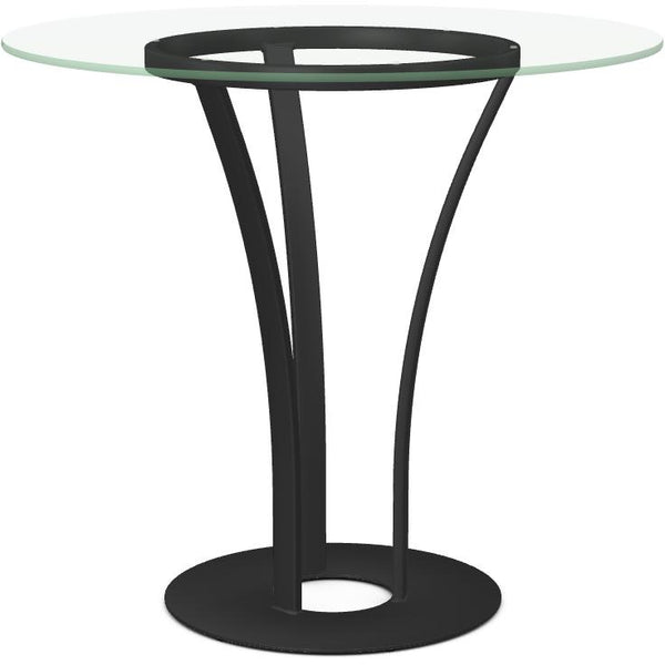 Amisco Round Dalia Counter Height Dining Table with Glass Top and Pedestal Base 50507-38/25+90242 IMAGE 1
