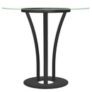 Amisco Round Dalia Counter Height Dining Table with Glass Top and Pedestal Base 50507-38/25+90242 IMAGE 2