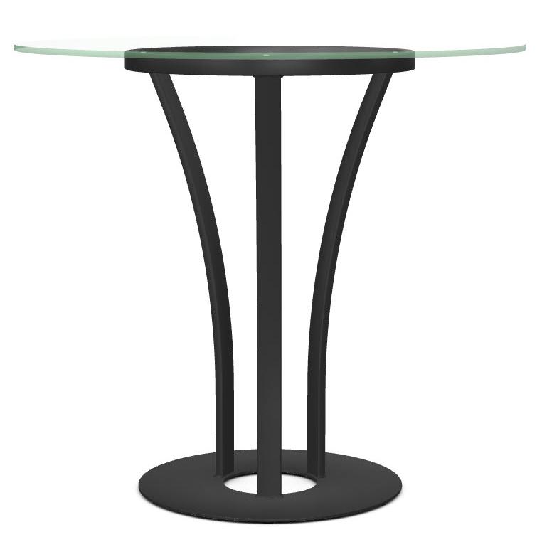 Amisco Round Dalia Counter Height Dining Table with Glass Top and Pedestal Base 50507-38/25+90242 IMAGE 2