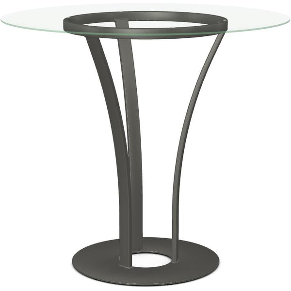 Amisco Round Dalia Counter Height Dining Table with Glass Top and Pedestal Base 50507-38/57+90375 IMAGE 1