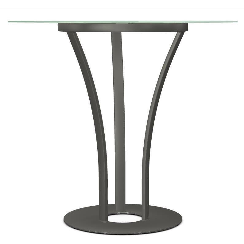 Amisco Round Dalia Counter Height Dining Table with Glass Top and Pedestal Base 50507-38/57+90375 IMAGE 2