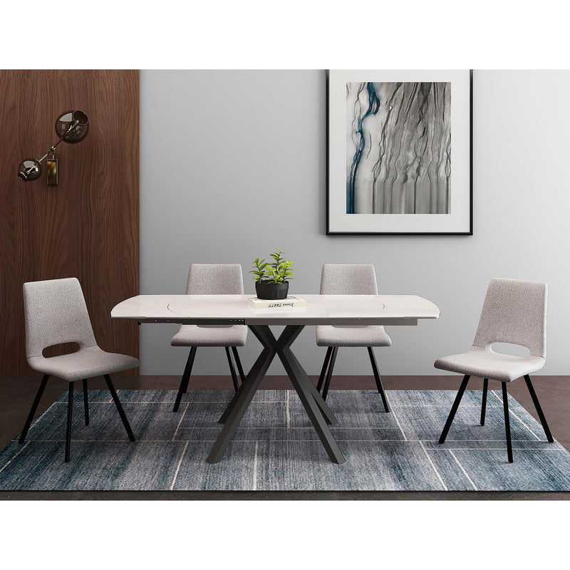 Primo International Dining Table with Faux Marble and Pedestal Base D447100520SHTB/D447100520SHTT IMAGE 2