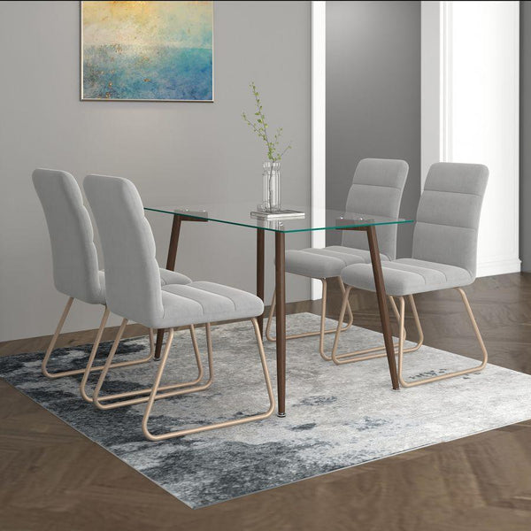 Worldwide Home Furnishings Abbot/Livia 5 pc Dinette 207-453WAL_440GRY IMAGE 1