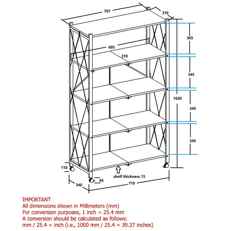 Worldwide Home Furnishings Bookcases 5+ Shelves 505-564WT-5T IMAGE 8