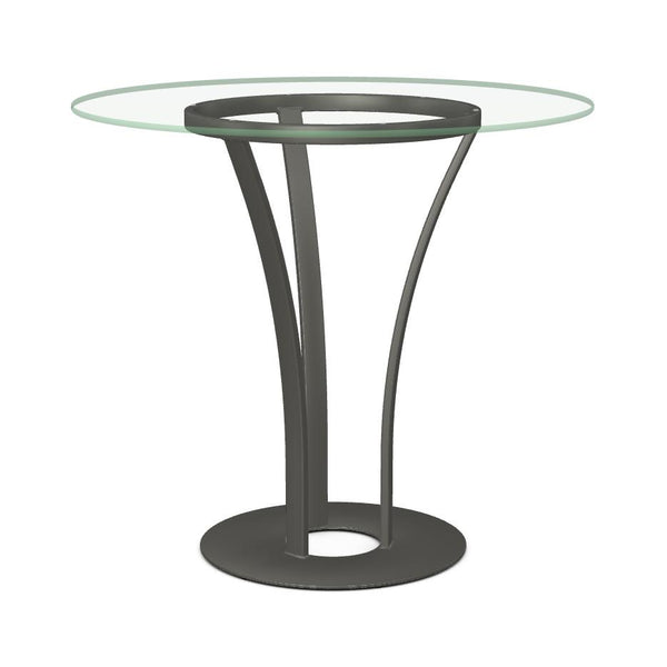 Amisco Round Dalia Counter Height Dining Table with Glass Top and Pedestal Base 50507-38/57+90242/90 IMAGE 1