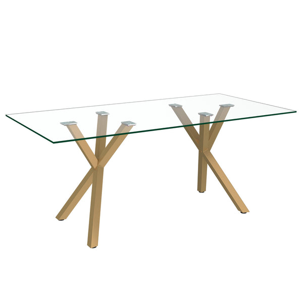 Worldwide Home Furnishings Stark Dining Table with Glass Top 201-535GL IMAGE 1