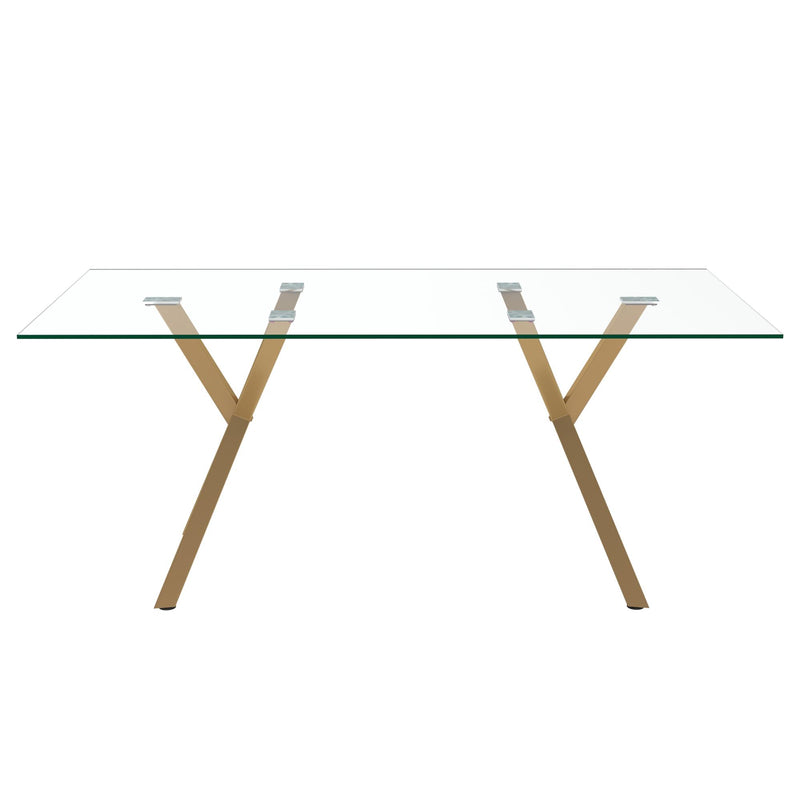 Worldwide Home Furnishings Stark Dining Table with Glass Top 201-535GL IMAGE 3