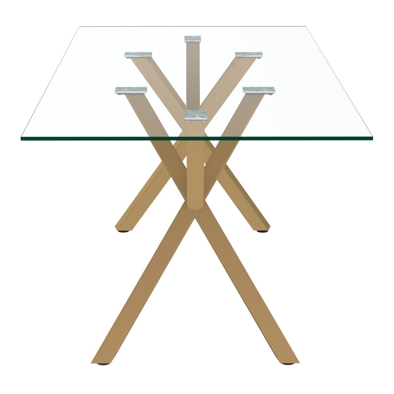 Worldwide Home Furnishings Stark Dining Table with Glass Top 201-535GL IMAGE 4