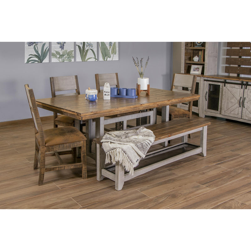 International Furniture Direct Pueblo Gray Dining Table IFD3401TBLBA/IFD3401TBLTP IMAGE 4