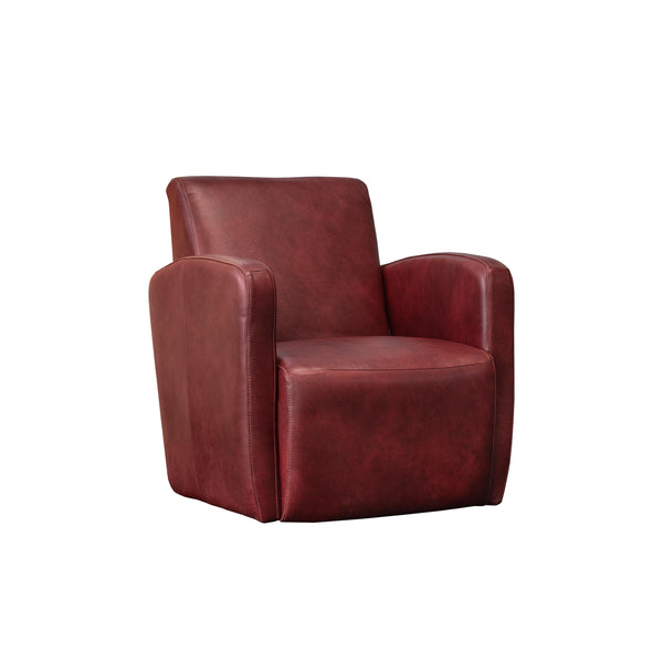 Elran Stationary Leather Chair B0102-MEC-FIXB0 Chair - Red IMAGE 1