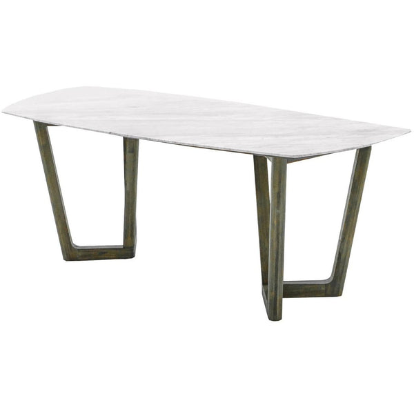 LH Imports Aura Dining Table with Marble Top and Pedestal Base ARA012S IMAGE 1