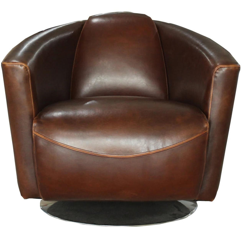 LH Imports Lannister Swivel Leather Accent Chair SOC61-08SS IMAGE 2