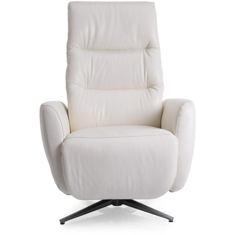 Decor-Rest Furniture Power Swivel Leather Recliner M3090P-59 Power Swivel Recliner - White IMAGE 4