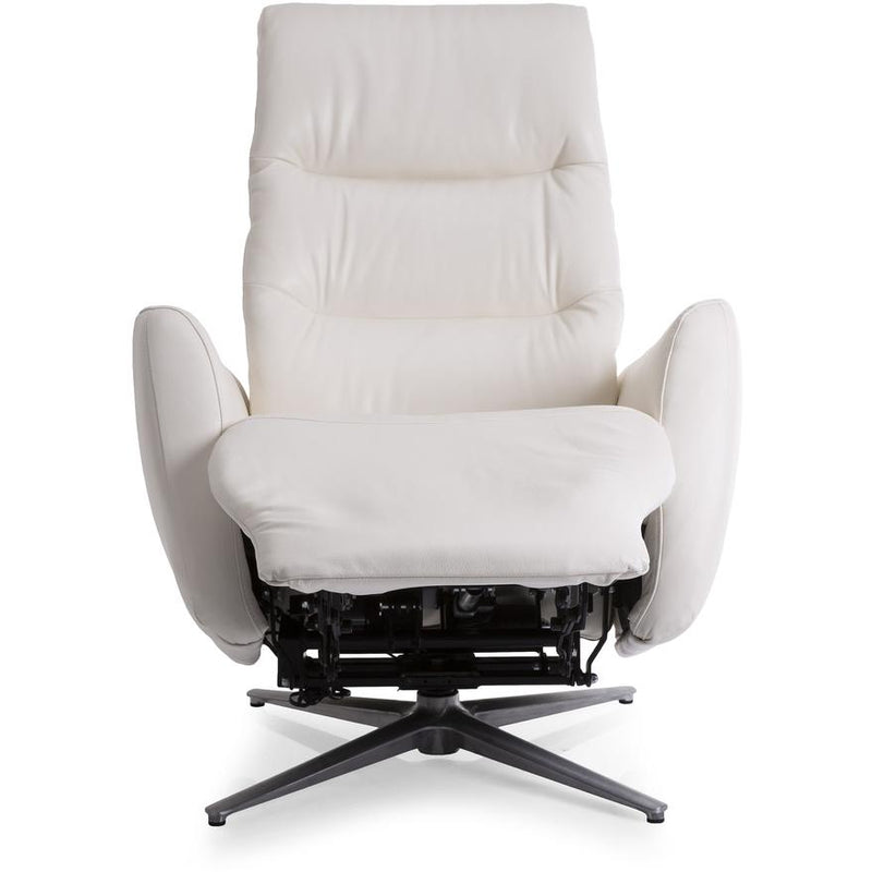 Decor-Rest Furniture Power Swivel Leather Recliner M3090P-59 Power Swivel Recliner - White IMAGE 5