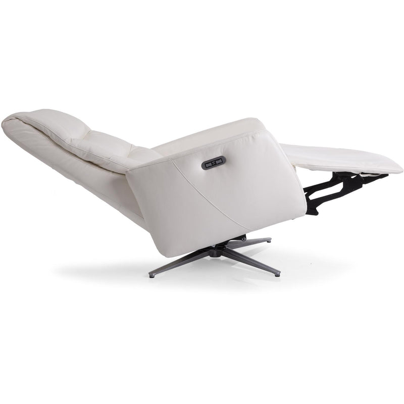 Decor-Rest Furniture Power Swivel Leather Recliner M3090P-59 Power Swivel Recliner - White IMAGE 9