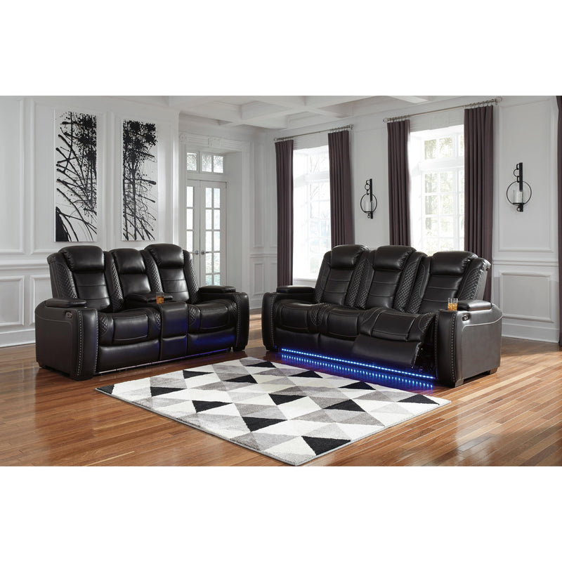 Signature Design by Ashley Party Time Power Reclining Leather Look Sofa 3700315C IMAGE 15