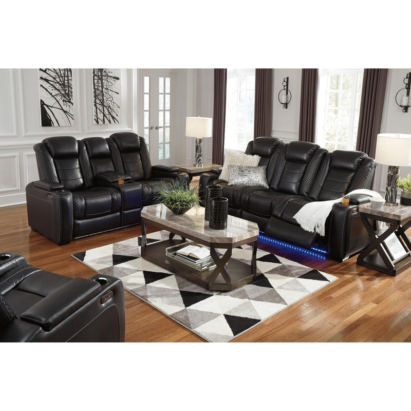 Signature Design by Ashley Party Time Power Reclining Leather Look Sofa 3700315C IMAGE 17
