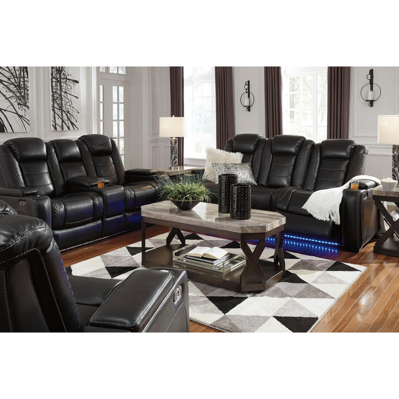 Signature Design by Ashley Party Time Power Reclining Leather Look Sofa 3700315C IMAGE 18