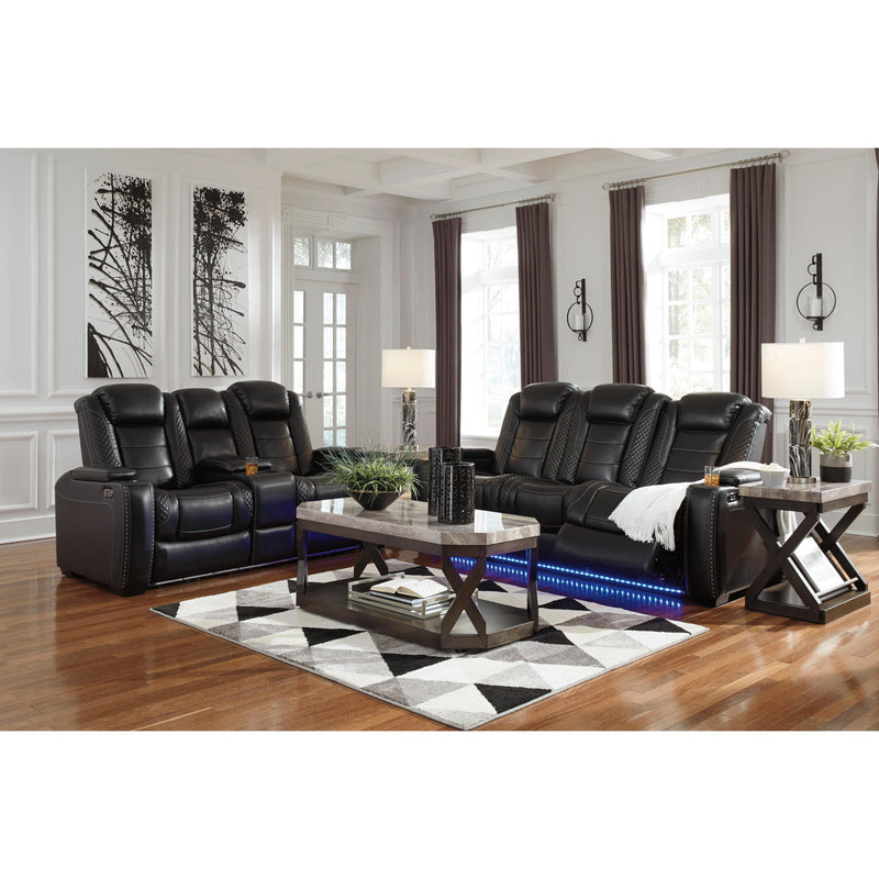Signature Design by Ashley Party Time Power Reclining Leather Look Sofa 3700315C IMAGE 19