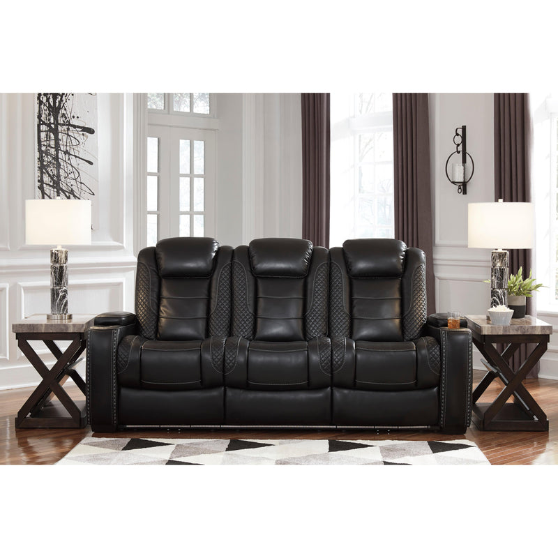 Signature Design by Ashley Party Time Power Reclining Leather Look Sofa 3700315C IMAGE 4