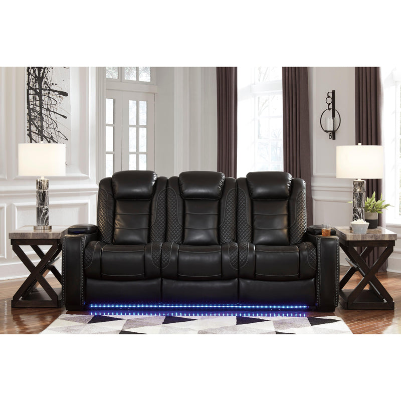 Signature Design by Ashley Party Time Power Reclining Leather Look Sofa 3700315C IMAGE 5