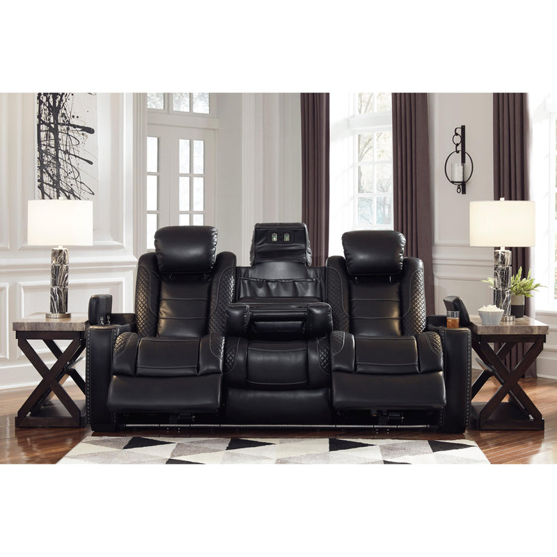 Signature Design by Ashley Party Time Power Reclining Leather Look Sofa 3700315C IMAGE 6