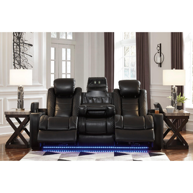 Signature Design by Ashley Party Time Power Reclining Leather Look Sofa 3700315C IMAGE 7