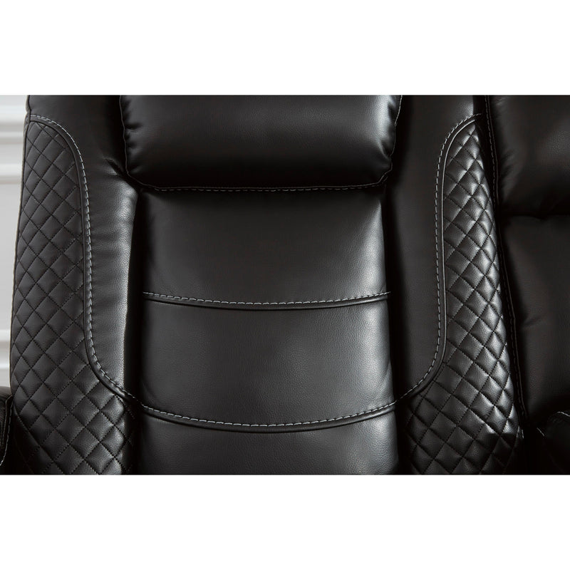 Signature Design by Ashley Party Time Power Reclining Leather Look Loveseat 3700318C IMAGE 8